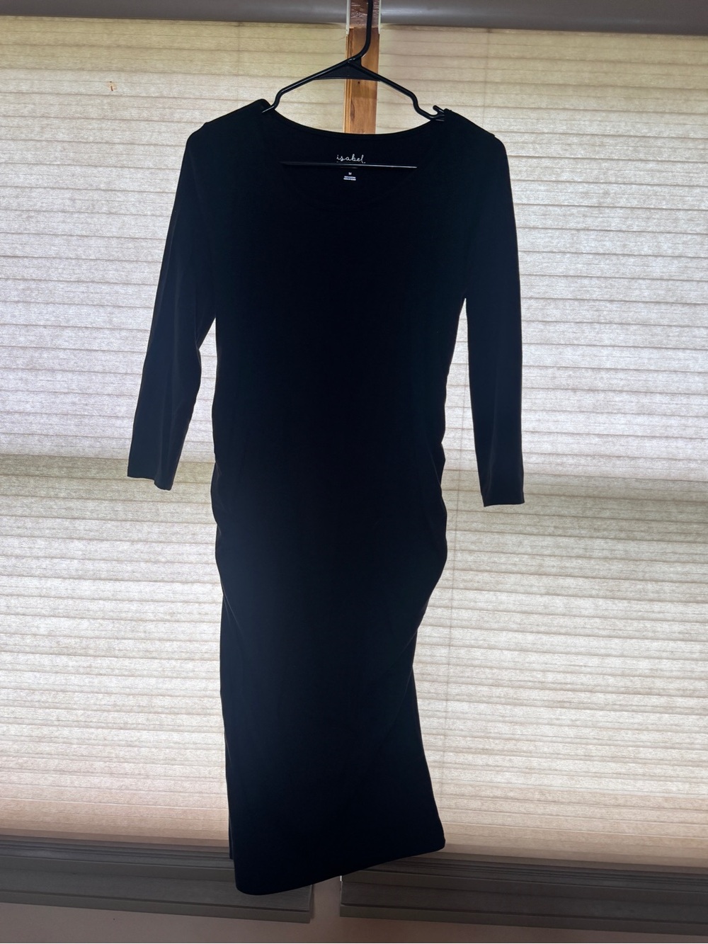 Isabel Maternity by Ingrid & Isabel Black Long Sleeve Midi Maternity Dress